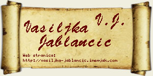 Vasiljka Jablančić vizit kartica